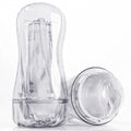 Male Masturbator Sex Toy for Men - Portable Transparent Manual Sucking Pocket Pussy Masturbation Cup with 7.5“ Depth Textured Vagina Blowjob Masturbating Stroker