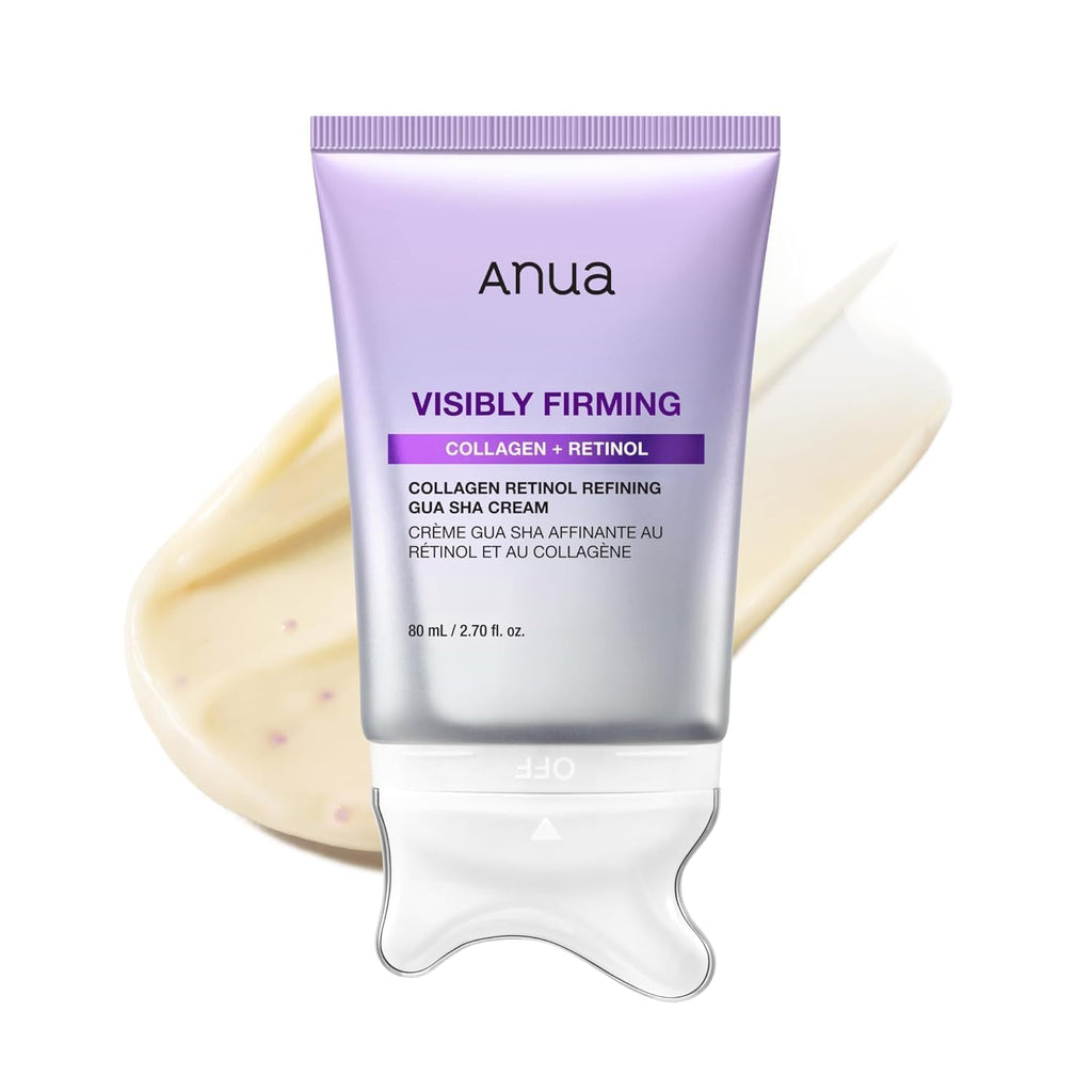 ANUA Collagen Retinol Refining Gua Sha Cream, 2.7 fl.oz | Neck Cream For Lifting & Firming, Jawline to Décolleté, Daily Moisturizer, Fine Line Care, Neck Massager, Korean Skincare