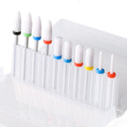 10Pcs Ceramic Nail Drill Bits,Professional Rotary Nail Tech Bits Set