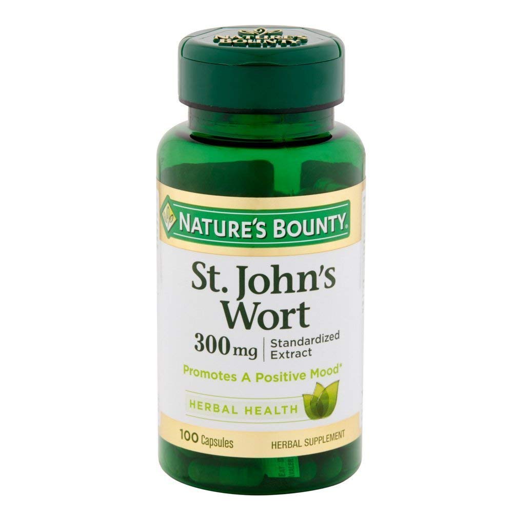 Nature's Bounty St. John’s Wort 300mg Capsules, Herbal Health Supplement, Promotes a Positive Mood, 1 Count (Pack of 200)