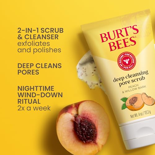 Buy now Burt's Bees Deep Cleansing Pore Scrub with Peach and Willow Bark, 4 Ounces, Pack of 3 at indiglob india