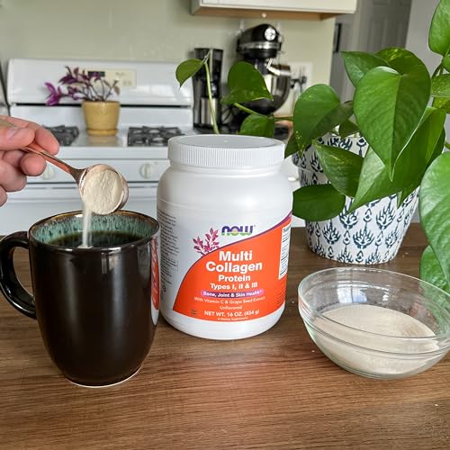 Buy now Now Foods Supplements, Multi Collagen Protein Types I, II & III Powder, Bone, Joint, and Skin Health, 16 oz (454 g) at indiglob india