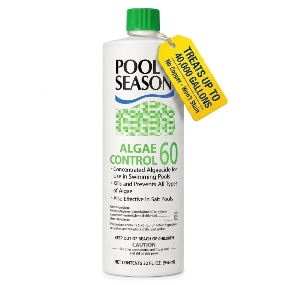 Polyquat 60 Algaecide for Swimming Pool, Highly Concentrated, 32 oz