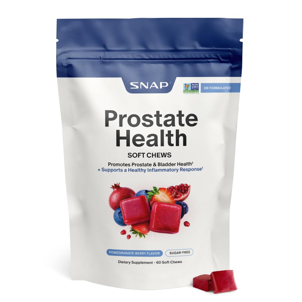 Snap Supplements Prostate Health Supplement for Men, 60 Sugar-Free Chews