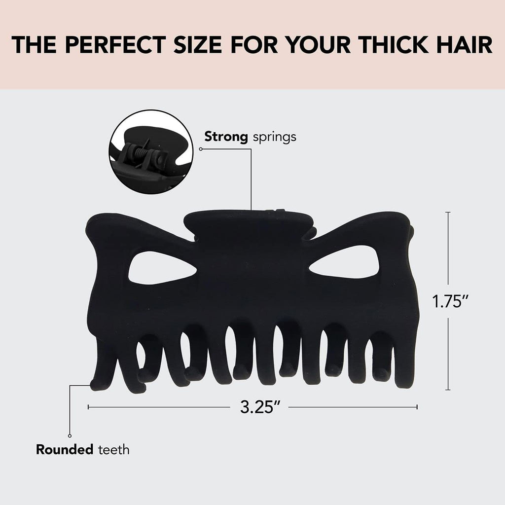 Buy now Kitsch Medium Claw Clips for Women - Strong Hold & Stylish Glossy Puffy Design Hair Accessories | Half-Up or Full Updos | Ideal Gifts for Women - 2pc Set, Black & Tort at indiglob india