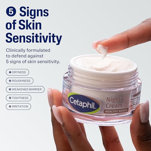 Buy now Cetaphil Healthy Renew Skin Tightening Night Cream 1.7 Oz, Wrinkle Repair Cream for Face with Peptides, Retinol Alternative Cream For Sensitive Skin, Fragrance Free at indiglob india