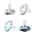 Buy now Tommee Tippee Breast-Like Pacifier, 0-6 Months, Symmetrical Design, Natural Breast-Like Baglet, BPA-Free Binkies, Pastel/Blue/Black, Pack of 4 at indiglob india
