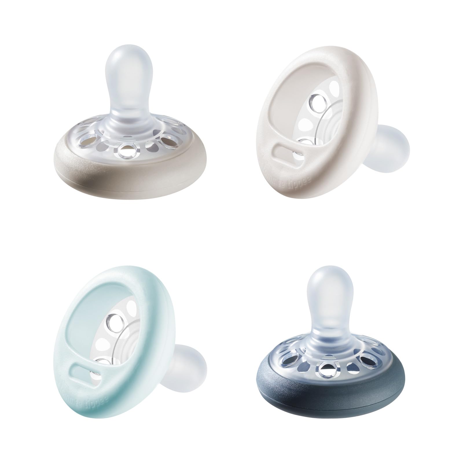 Buy now Tommee Tippee Breast-Like Pacifier, 0-6 Months, Symmetrical Design, Natural Breast-Like Baglet, BPA-Free Binkies, Pastel/Blue/Black, Pack of 4 0-6 Month (Pack of 4) Pastel Blue Black at indiglob india