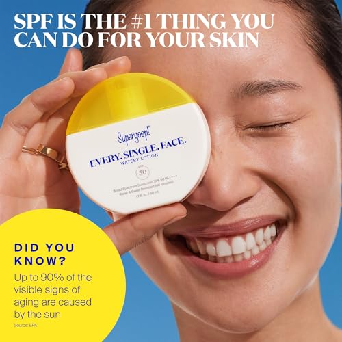 Buy now Supergoop! Every. Single. Face. Watery Lotion - 1.7 fl oz - Broad Spectrum SPF 50 PA++++ Sunscreen Lotion - Water & Sweat Resistant - All Skin Types at indiglob india