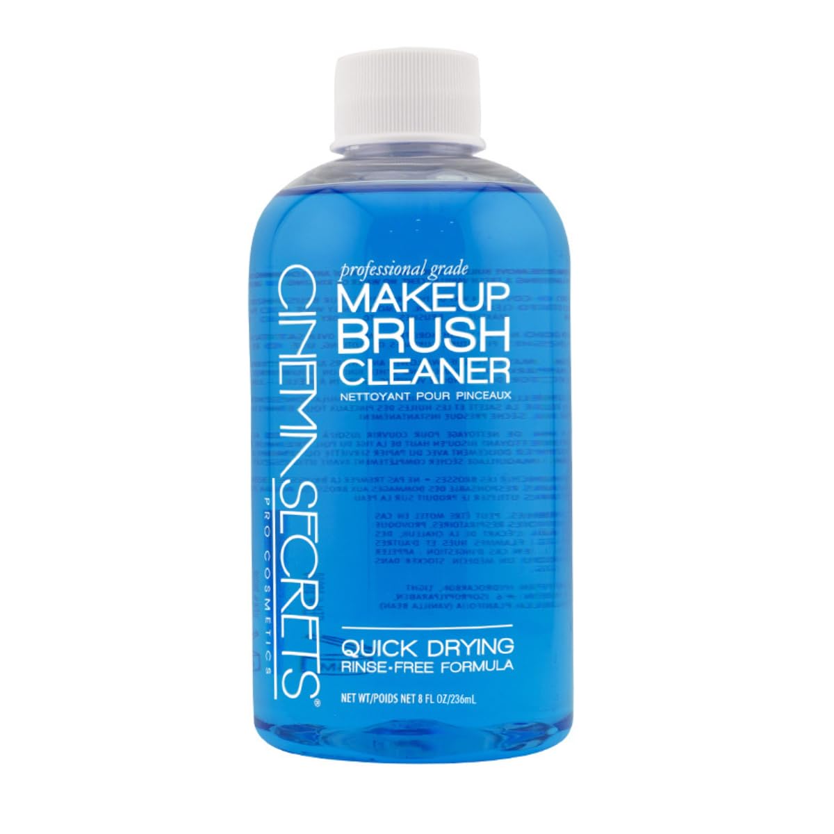 Cinema Secrets Original Blue Vanilla Makeup Brush Cleaner Solution - Professional Cleanser for Makeup Brushes - Quick-Drying, Rinse-Free Formula - Removes Stubborn Waterproof Make Up (16 fl oz)