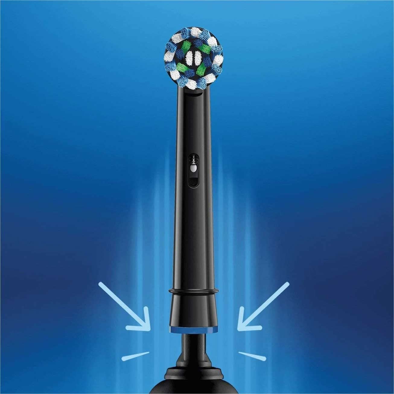 Buy now Oral-B Crossaction Electric Toothbrush Replacement Brush Head Refills, Black , 4 Count (Pack of 1) at indiglob india