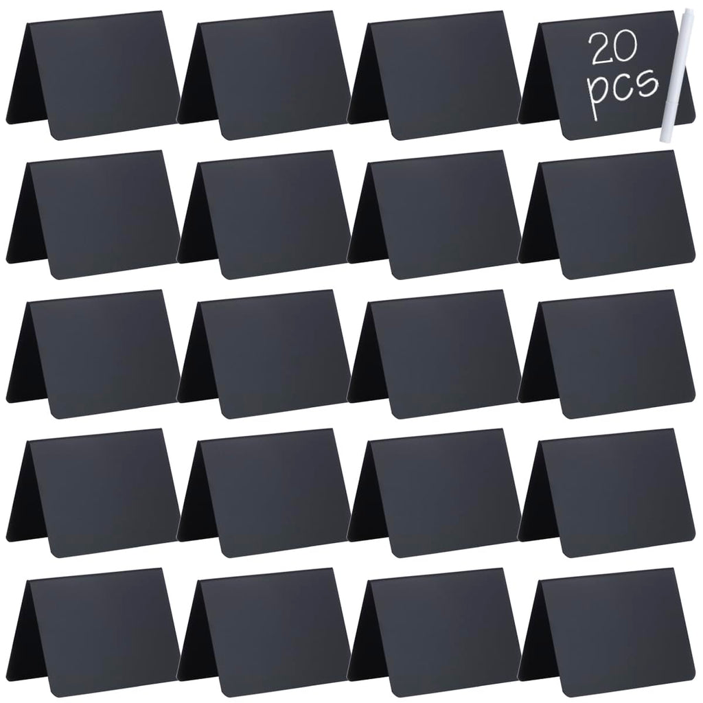 20 Pack Mini Chalkboard Signs, Food Labels for Party Buffet Catering, 4"x3"