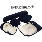 Buy now Premium Double Function Navy Luxurious Blue Velvet Pendant Earrings Necklace Gift Box Double Layer Fine Material Modern Elegant (Jewelry is not included) at indiglob india