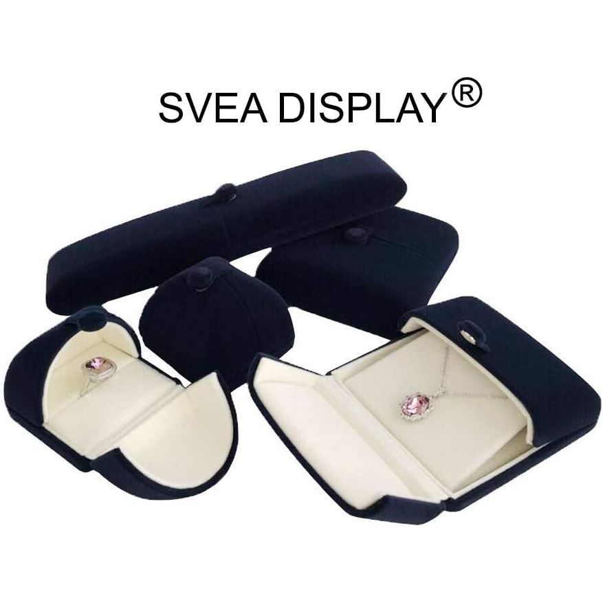 Buy now Premium Double Function Navy Luxurious Blue Velvet Pendant Earrings Necklace Gift Box Double Layer Fine Material Modern Elegant (Jewelry is not included) at indiglob india