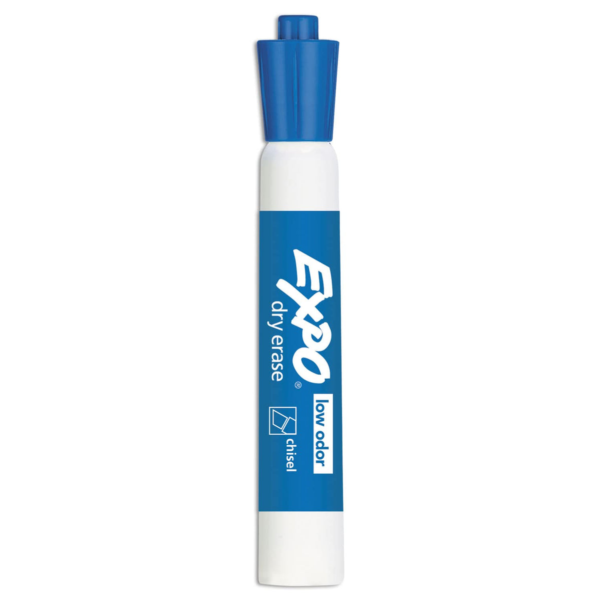EXPO Dry Erase Markers, Low Odor Ink, Blue, Chisel Tip, 12 Count - Whiteboard, Calendar, Organization, Essential Supplies for Office, School, Classroom, Teachers