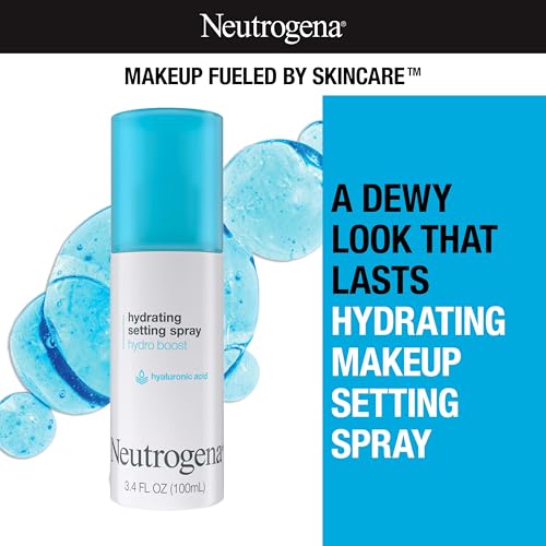 Buy now Neutrogena Hydro Boost Hydrating Makeup Setting Spray with Hyaluronic Acid, Setting Spray for Smooth, Dewy Skin, Fragrance Free, Non-Comedogenic & Hypoallergenic, 3.4 fl. oz at indiglob india
