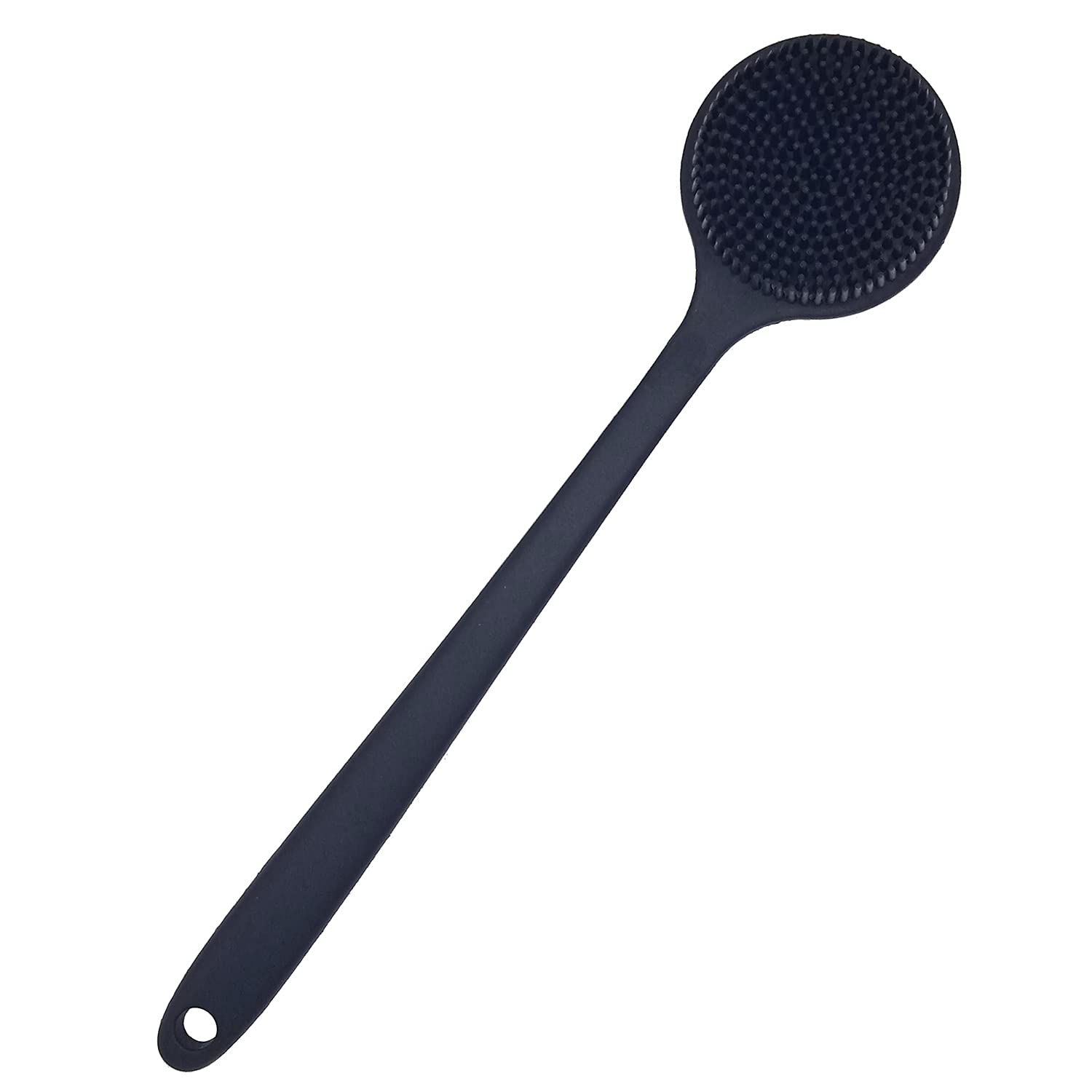 Buy now DNC Back Scrubber for Shower Soft Silicone Bath Body Brush with Long Handle (Black) at indiglob india