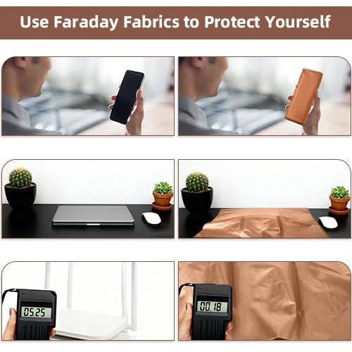 Buy now Amerthing Pure Copper Faraday Fabric RF & LF Electromagnetic Fields Gold Color Blocking Fabric 2 Meters (78"x43" inch) at indiglob india
