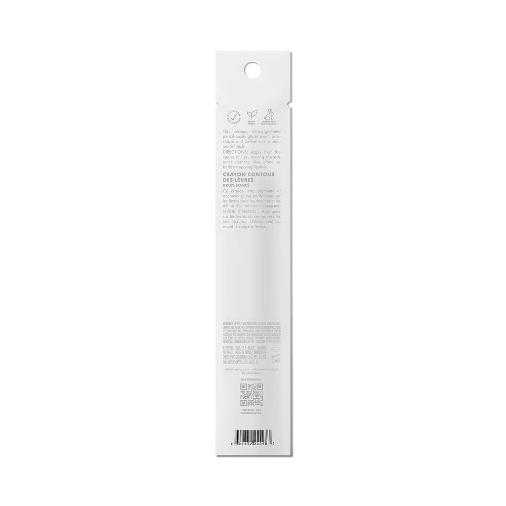 Authentic e.l.f. Cream Glide Lip Liner features simple packaging with instructions and product info on the back.