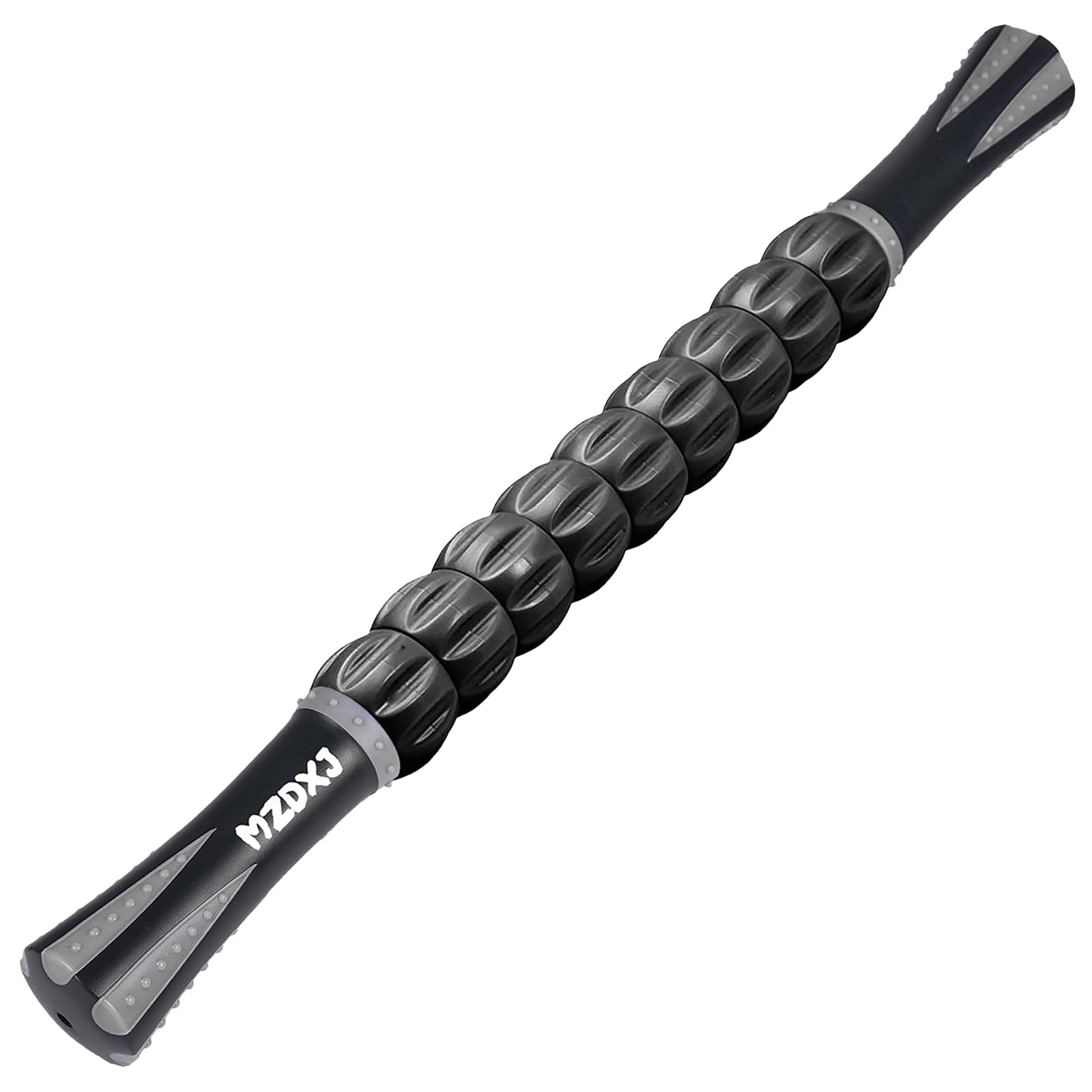Buy now Muscle Roller Massage Roller Stick- Deep Tissue Fascia Blaster for Myofascial Pain Relief, Lymphatic Drainage & Body Sculpting, Handheld Physical Therapy & Recovery Tool (Black White-24 inch) Gray Black 18 Inch at indiglob india