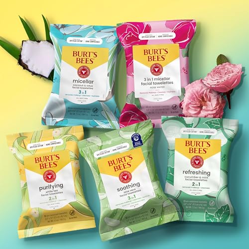 Buy now Burt's Bees Aloe Vera Face Wipes, for Sensitive Skin, Soothing Makeup Remover & Facial Cleansing Towelettes, 30 Ct. (3-Pack) at indiglob india