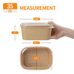 Celel 35 oz Paper Food Containers with Lids 50 Pack Meal Prep Containers