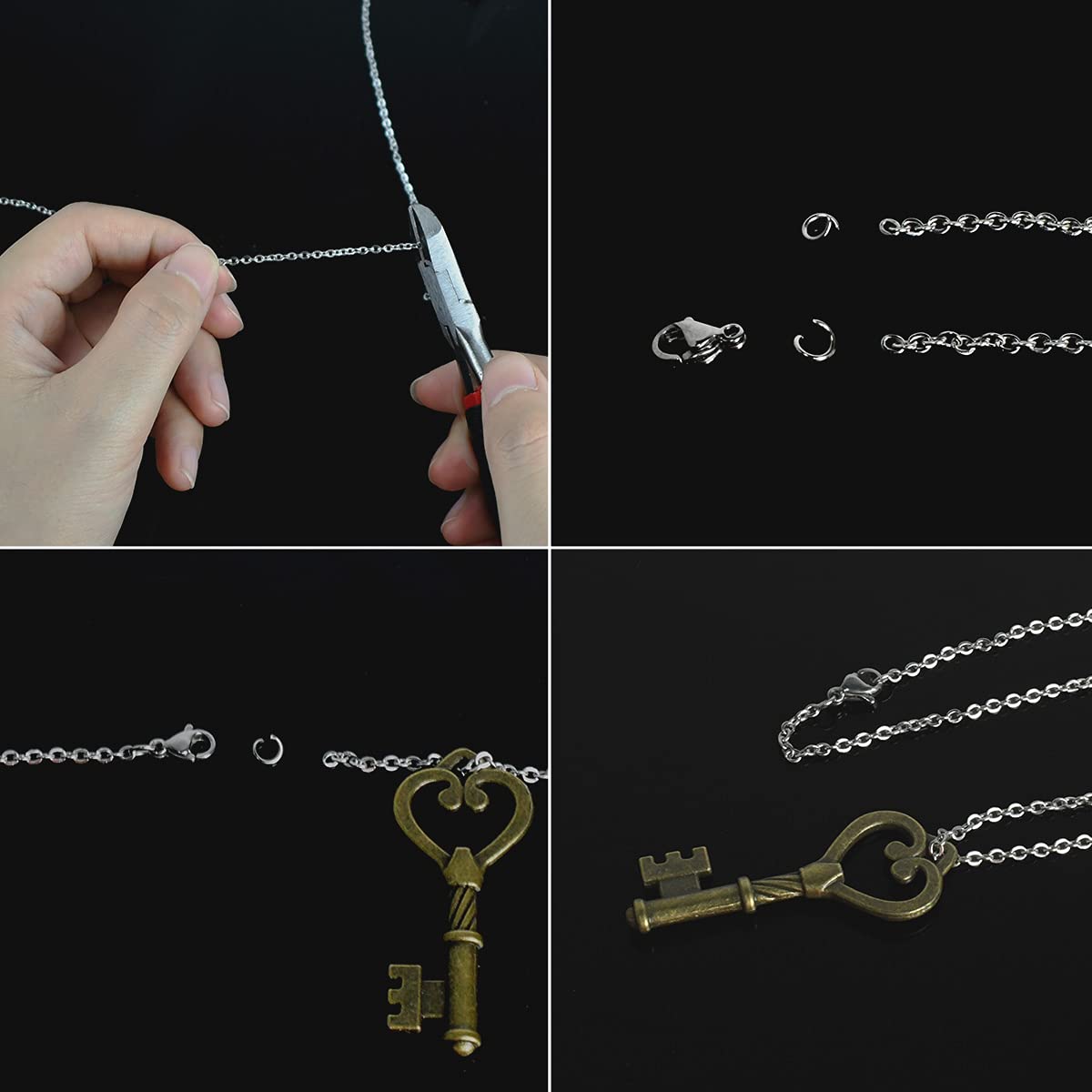 33 Feet Stainless Steel Jewelry Chains for Jewelry Making - Silver Chain Roll with 40 Pieces Open Jump Rings & 20 Pieces Lobster Clasps - Silver Necklace Link Cable Chains DIY Accessories (2.0mm)