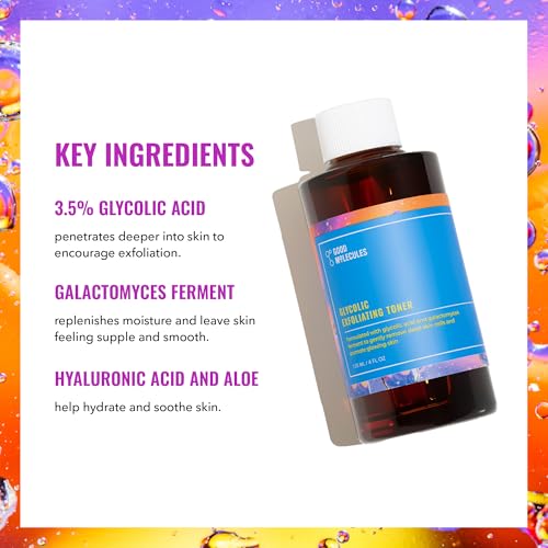 Buy now Good Molecules Glycolic Exfoliating Toner - Hyaluronic and Glycolic Acid Daily Toner for Face - Cleansing Facial Exfoliant for Glowing Even Skin Tone, Skin Care at indiglob india