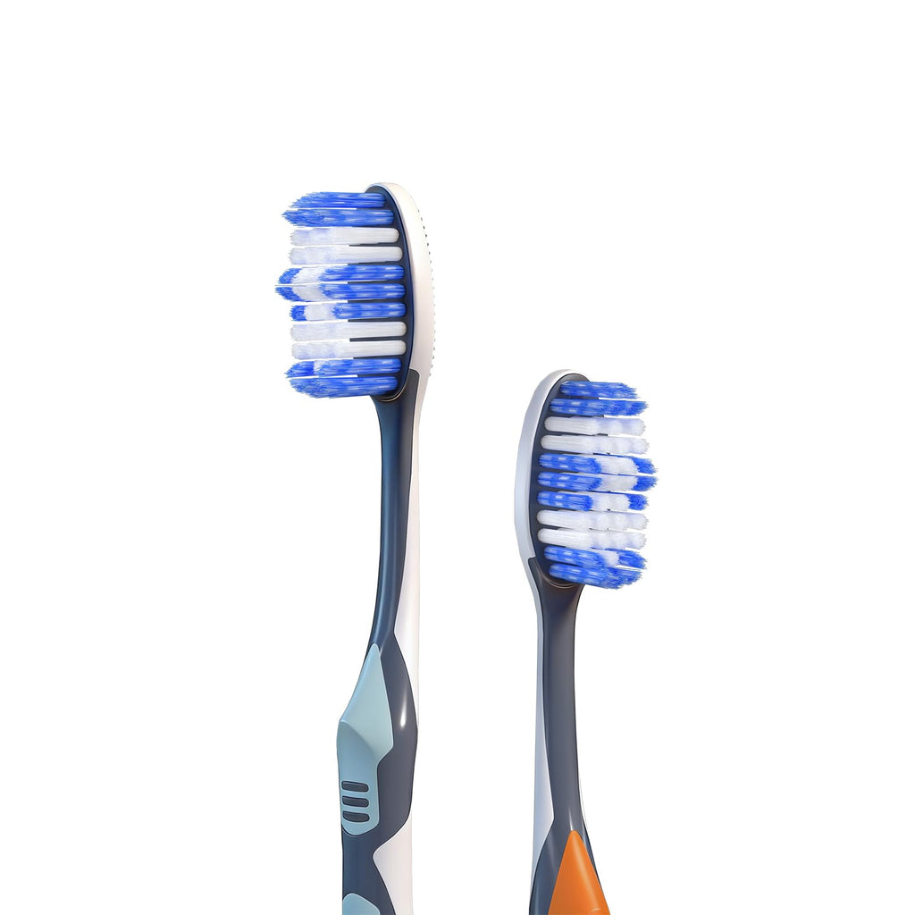 Medium Toothbrushes for Adults with Tongue Cleaner, Utilizing whitening Spiral Wave Brush bristles, it Effectively Cleans Coffee, Tea, and Smoke Stains, Gentle Rounded Tips（6 Pack）