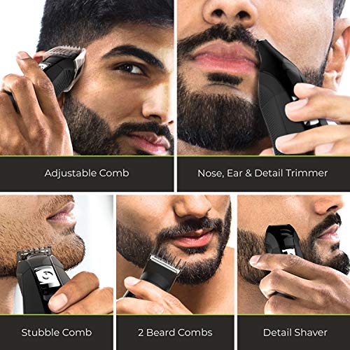 Buy now Remington All-in-One Grooming Kit, Lithium Powered, 8 Piece Set with Trimmer, Men's Shaver, Clippers, Beard and Stubble Combs, PG6025, Black at indiglob india