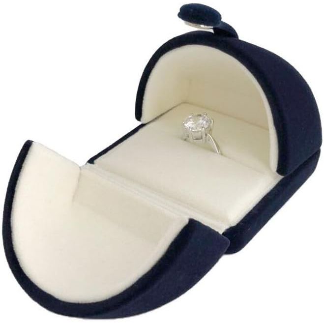 Buy now Premium Double Function Navy Luxurious Blue Velvet Pendant Earrings Necklace Gift Box Double Layer Fine Material Modern Elegant (Jewelry is not included) Ring at indiglob india