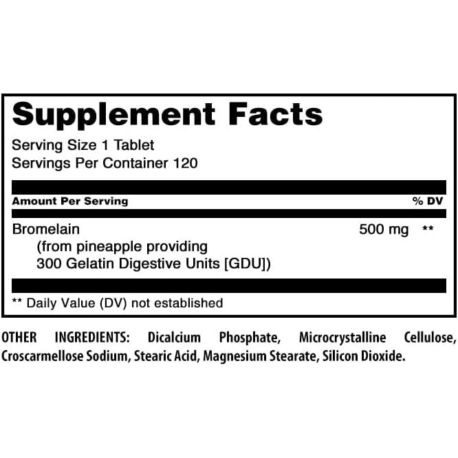 Buy now Amazing Formulas Bromelain 500 Mg (300 GDU) | Tablets Supplement | Non-GMO | Gluten-Free | Made in USA (1 Pack | 120 Count) at indiglob india