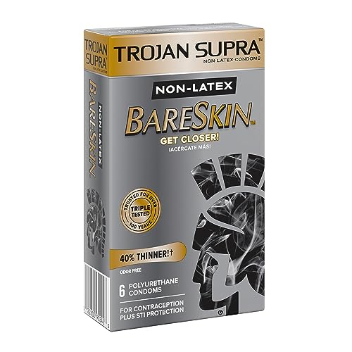 Buy now Trojan Supra Non-Latex Bareskin Lubricated Condoms, 6 ct at indiglob india