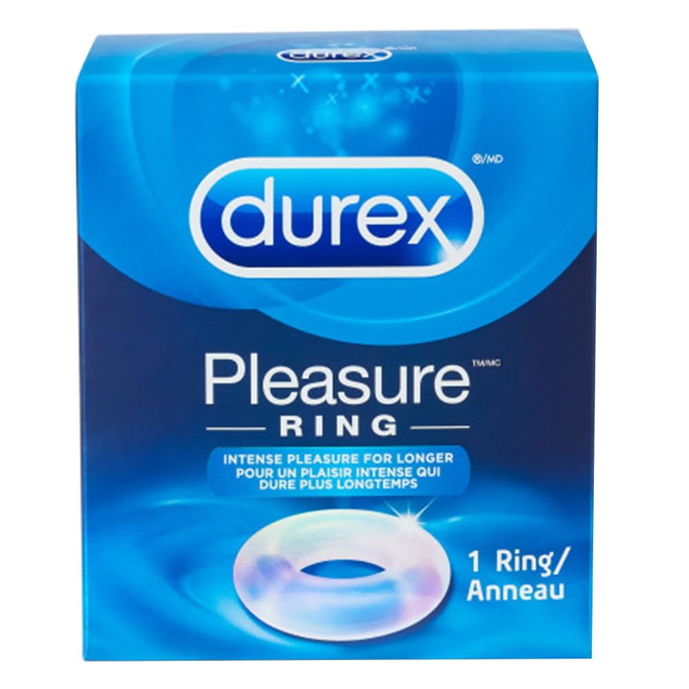Durex Pleasure Ring - Penis Ring Stay Hard for Longer - Male Sex Toy - Erection Enhancing - Soft Cock Ring - Sexual Stimulation Device Couples - Pleasure Ring - Waterproof, 1 ct