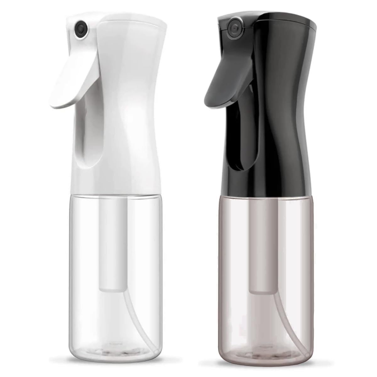 Continuous Spray Bottle for Hair, Refillable Gentle Mister (2 Pack, 6.8 Oz) | Long-Lasting Misting, Ultra-Fine Mist for Hairstyling, Cleaning Solutions, Planting, Pets, Barbers, Salons, Essential Oils