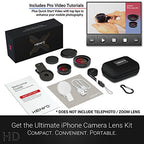Buy now Pro Lens Kit for iPhone and Android, Macro and Wide Angle Lens with LED Light and Travel Case Black at indiglob india