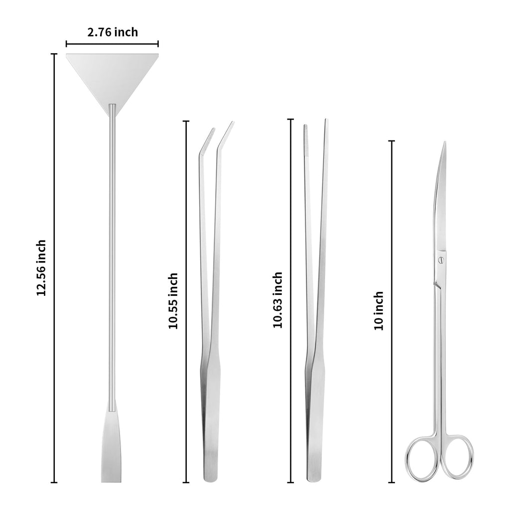 Ohtomber 4PCS Aquascape Tool Aquarium Kit with Tweezers Scissors Scraper