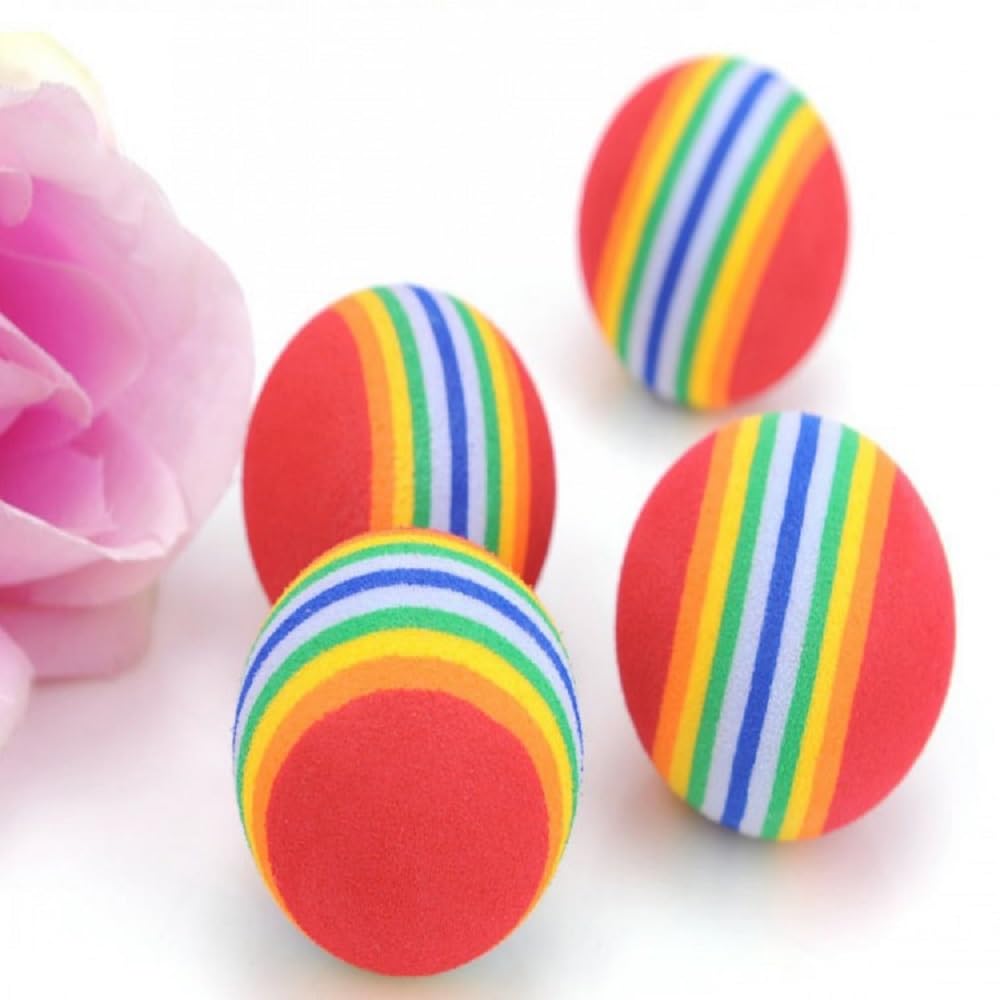 Bepets 12PCS Foam Balls for Cats, Colorful Rainbow Cat Toy Sponge Balls Soft Pet Toy