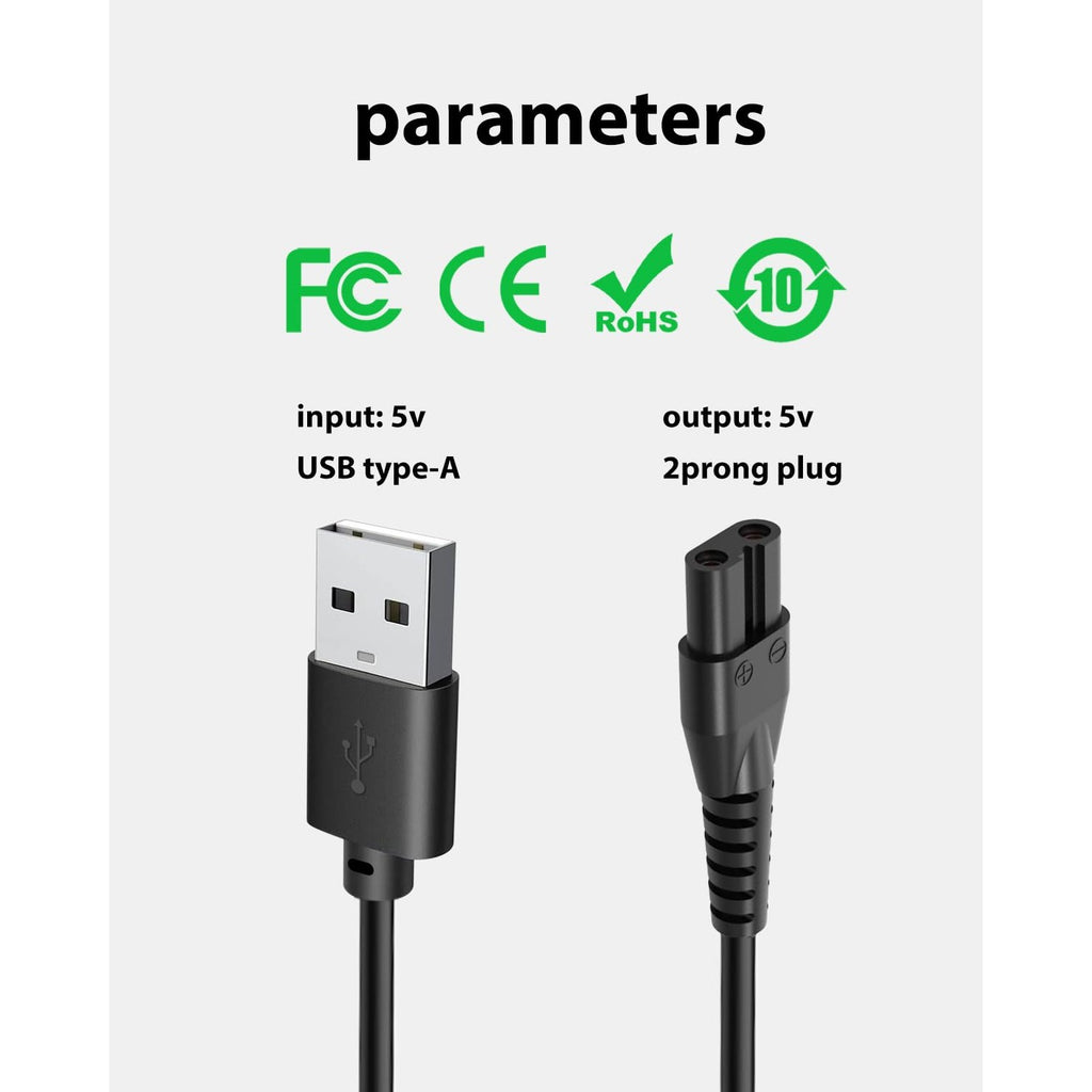 Charger Cord for OLOV Electric Trimmer YP-7032, Fit for OLOV Electric Groin Hair Trimmer, USB Charger Cord Compatible with OLOV Body Hair Trimmer for Bikini Women, with 1 Cleaning Brush