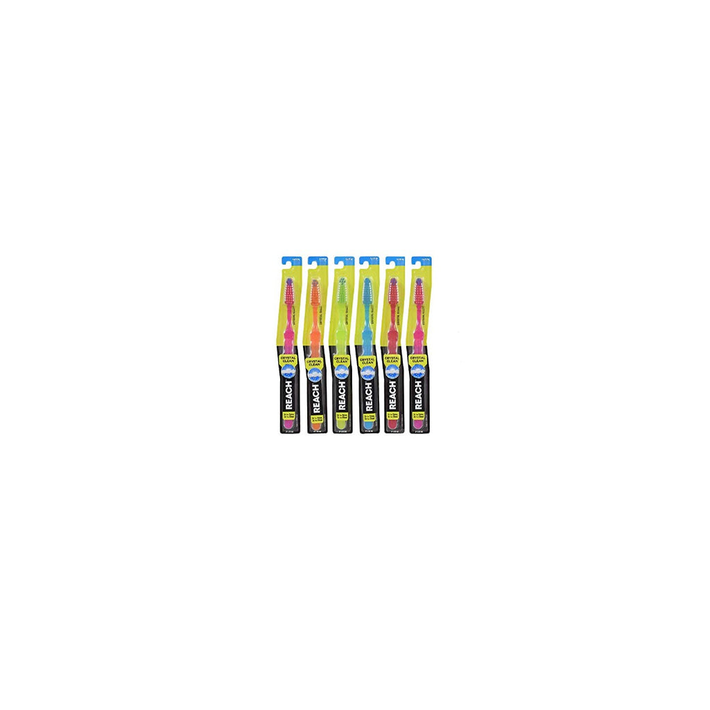 Buy now REACH Crystal Clean Firm Adult Toothbrush, 1 ea - Colors May Vary (Pack of 6) at indiglob india