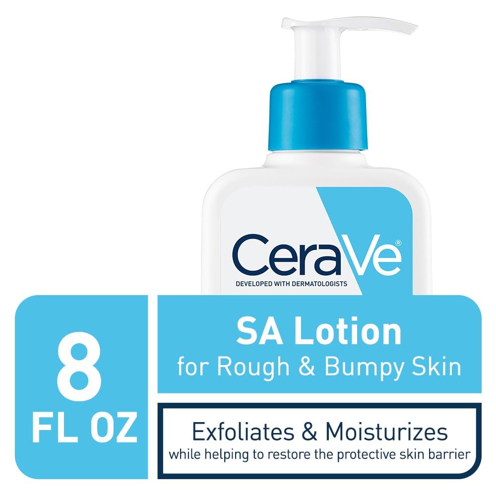 CeraVe Salicylic Acid Lotion, Body Lotion for Rough & Bumpy Skin, 8oz | Skin Care, Smooths Rough Skin with Vitamin D, Hyaluronic Acid and Lactic Acid In A Fragrance Free, Allergy Tested Formula