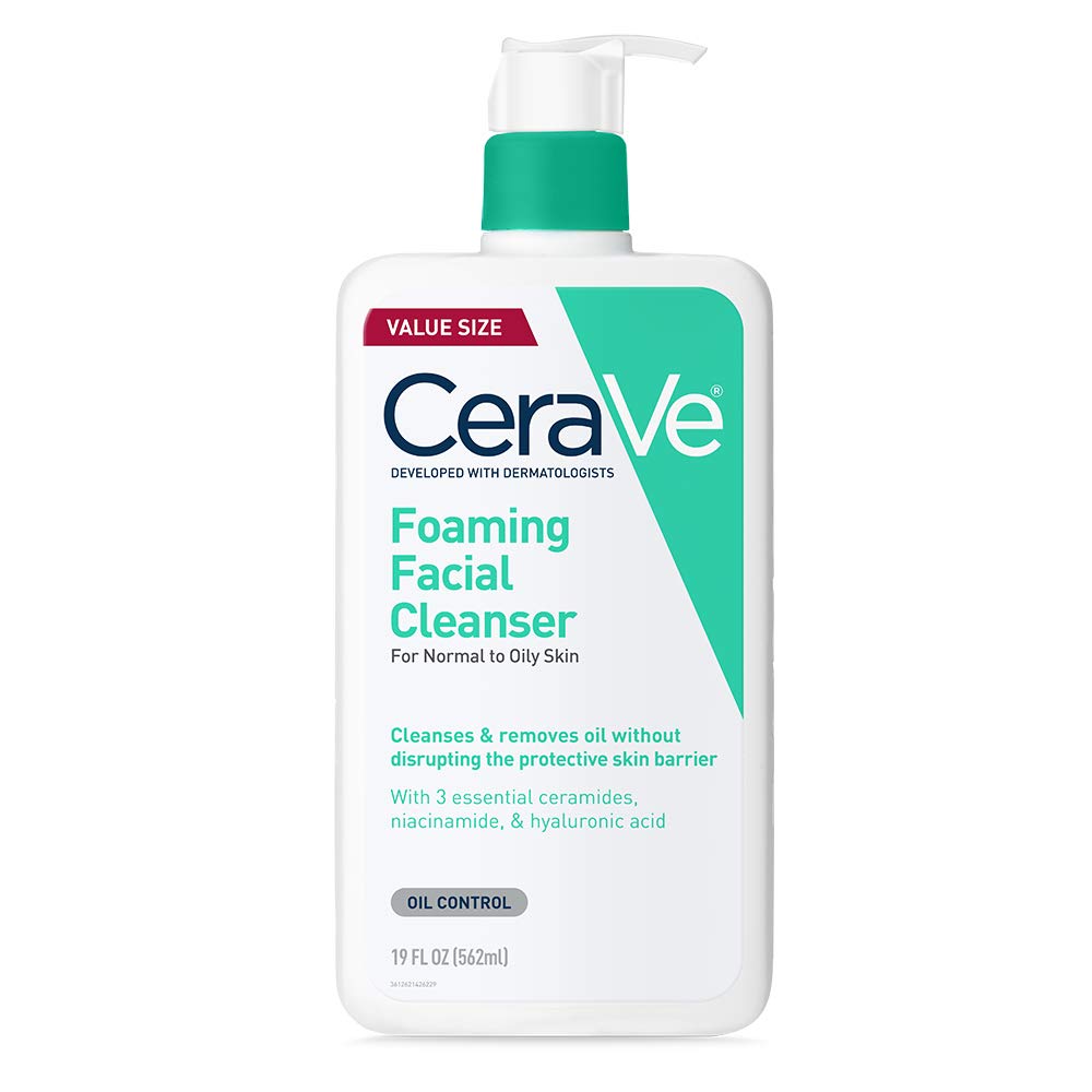Buy now CeraVe Foaming Facial Cleanser, Daily Face Wash for Oily Skin, Hyaluronic Acid + Ceramides + Niacinamide, Fragrance Free & Paraben Free, Non-Drying Oil Control Face Wash, 19 Fluid Ounce at indiglob india