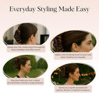 Buy now Kitsch Medium Claw Clips for Women - Strong Hold & Stylish Glossy Puffy Design Hair Accessories | Half-Up or Full Updos | Ideal Gifts for Women - 2pc Set, Black & Tort at indiglob india