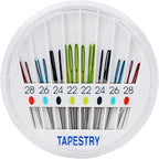 Buy now SINGER Tapestry Needles in Dial Compact, Assorted Sized Sewing Needles, Sizes 22, 24, 26, 28, Set of 24 at indiglob india