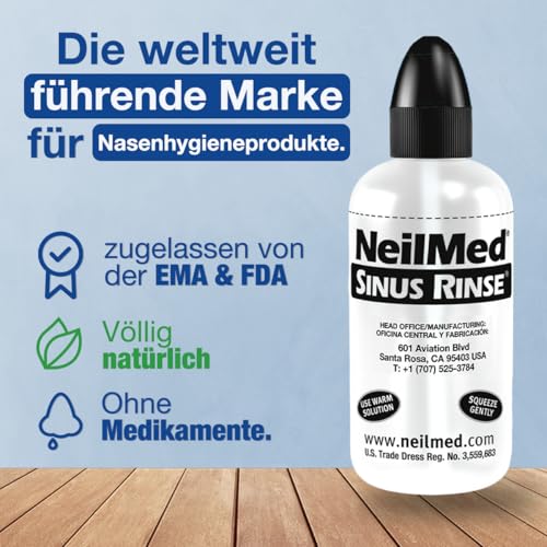 Buy now NeilMed Sinus Rinse Starter Kit with 5 Premixed Saline Packets - Large Volume Low Pressure Saline Nasal Irrigation & moisturizing Complete System at indiglob india