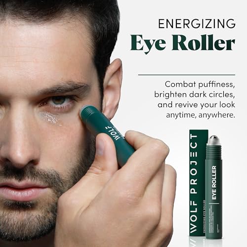 Buy now Wolf Project Under Eye Roller - Korean Beauty, with Caffeine, Vitamin C and Peptides - Energizing Serum for Dark Circles and Puffiness, Fine Lines, Wrinkles - Gel-Based Brightening Cream at indiglob india