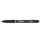 Sanford Sharpie S-Gel Pen, Fine Point (0.5mm), Black Metal Barrel, Black Ink, 4 Count