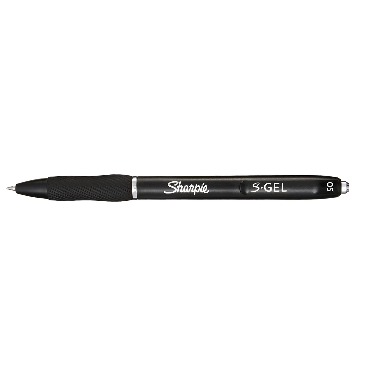 Sanford Sharpie S-Gel Pen, Fine Point (0.5mm), Black Metal Barrel, Black Ink, 4 Count