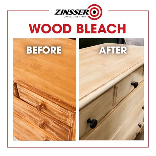Buy now Zinsser Wood Bleach Kit | Lighten Furniture, Floors, Cabinets, Trim | Removes Red Tone | 2-Step Brightening System | 2-Step 8 fl. oz. Kit (16 fl. oz. Total) at indiglob india