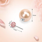 Buy now AHIER 9 Pairs Bling Rhinestone Polymer Clay Studs Pearl Button Earrings, Double Ball Earring, Jewelry Piercing Ear Ring at indiglob india